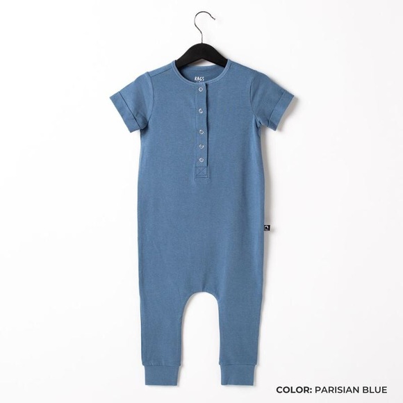 Short sleeve Henley romper - Picture 1 of 2